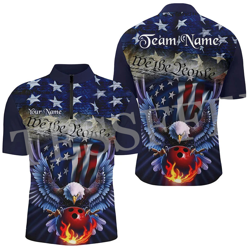 Short Sleeve Bowling Shirt Retro - Polo à Manches Courtes avec Nom