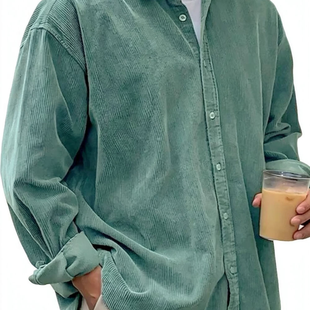 Chemises en velours côtelé pou - Corduroy Button Up Shirt Men avis et prix