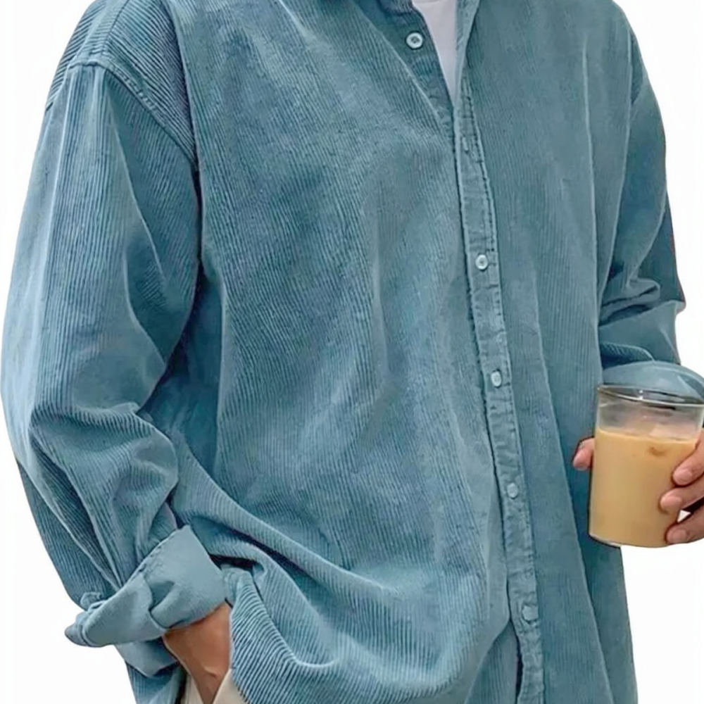 Chemises en velours côtelé pou - Corduroy Button Up Shirt Men avis et prix