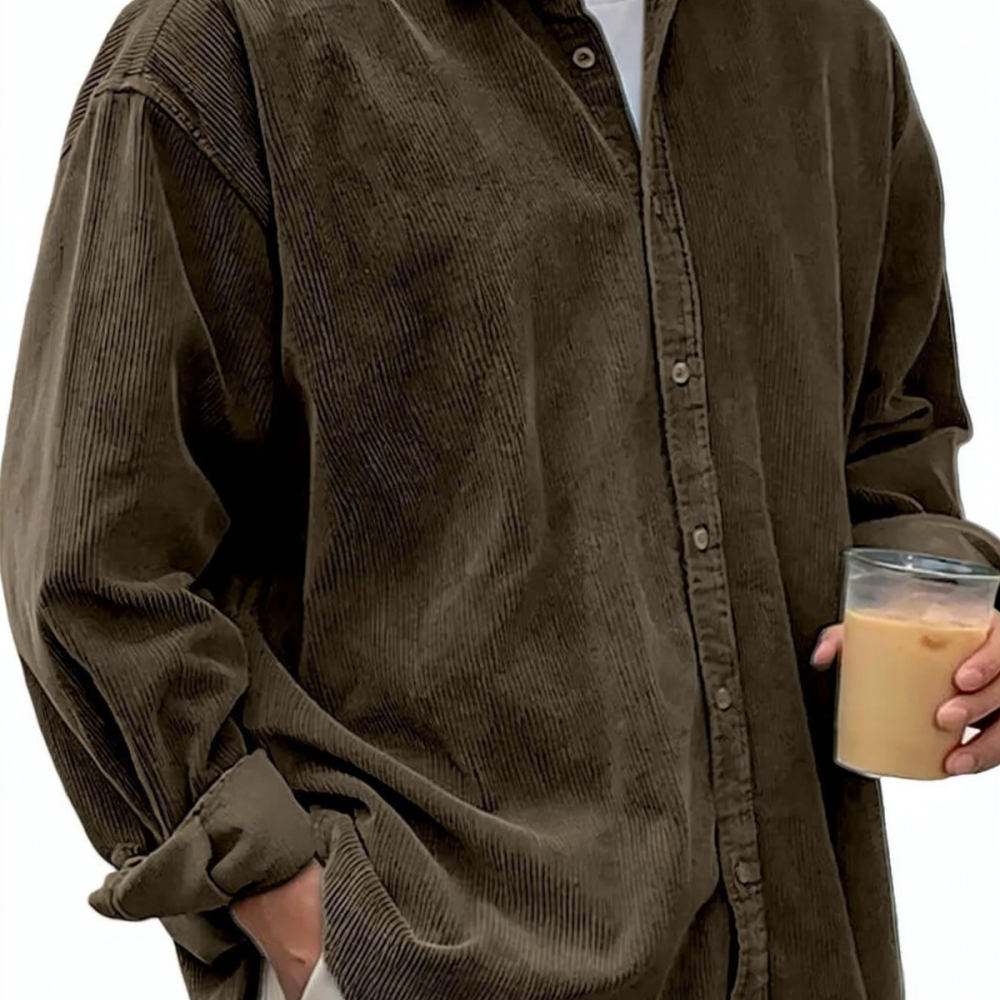 Chemises en velours côtelé pou - Corduroy Button Up Shirt Men avis et prix