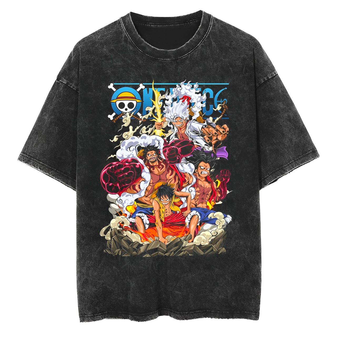 T-shirt One Piece Luffy Gear 2 - Acid Wash Vintage Graphic T Shirt avis et prix